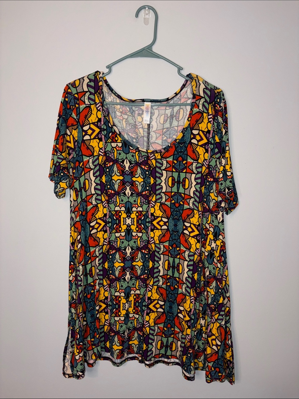 LuLaRoe Multicolor Geometric Scoop Neck Tunic Small